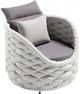 Zuo® Modern Coral Reef Gray/White Aluminum/Olefin Outdoor Accent Chair-1