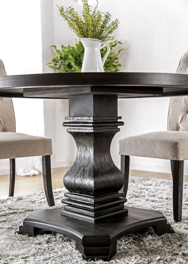 Furniture of America® Nerissa Antique Black Round Dining Table-3