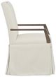 Fairfield® Customizable Entree Dining Nickel Metal Pull Button Back Skirted Arm Chair-2