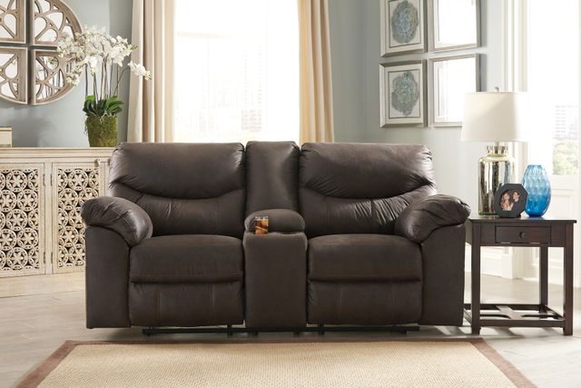 Signature Design by Ashley® Boxberg Teak Power Double Reclining Loveseat with Console-2
