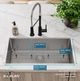 Elkay Crosstown® Polished Satin 33'' 3-Hole Single Bowl Dual Mount Sink Kit-4