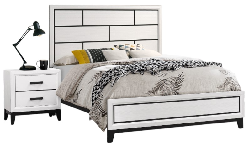 Lifestyle 8170A Black/White Queen Panel Bed | The Cleveland Lifestyle 8170A Black/White Queen Panel Bed | The Cleveland