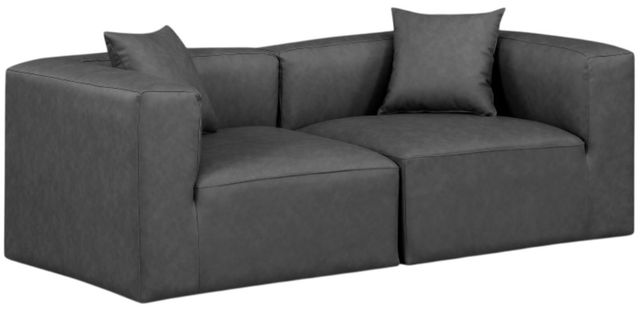 Meridian Furniture Cube 2-Piece Gray Vegan Leather Modular Sofa-0