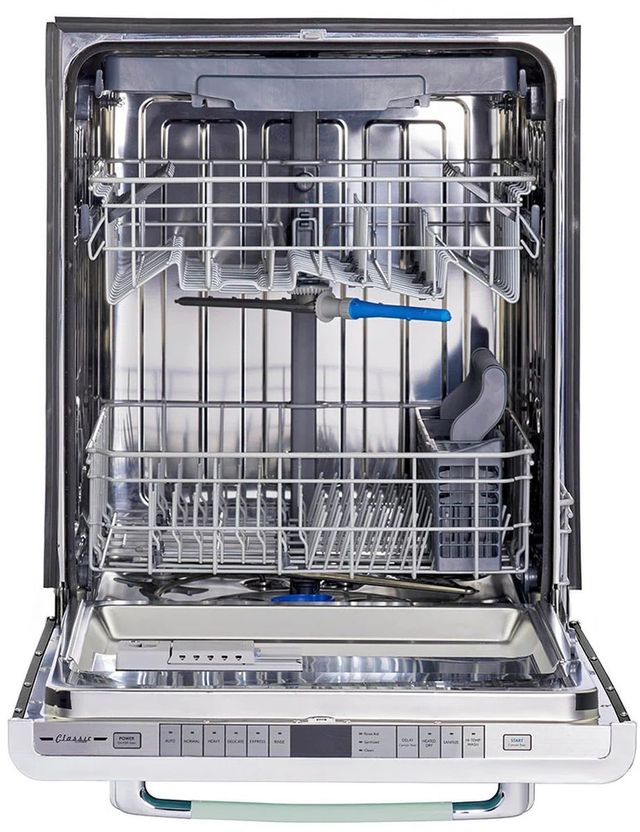 Unique® Appliances Classic Retro 24" Summer Mint Green Built In Dishwasher-1