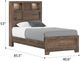 Emerald Home Peyton Brown Twin Bookcase Bed-2