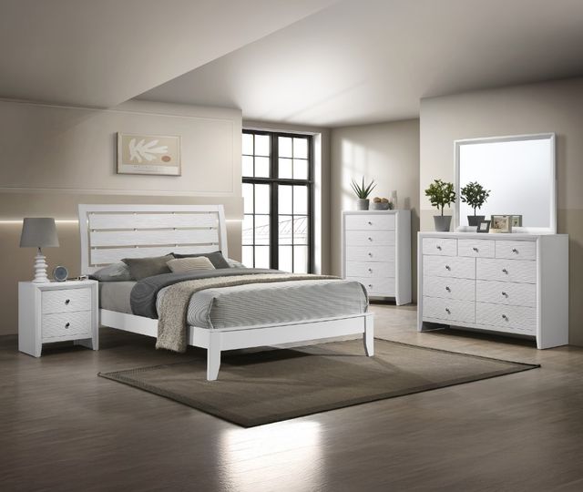 Crown Mark Evan White Queen Panel Bed-1