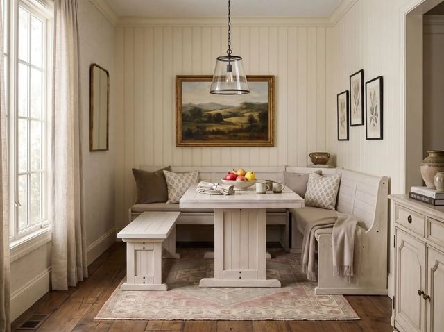 Sunny Designs™ Bayside 4-Piece Marble White Breakfast Nook Set-1