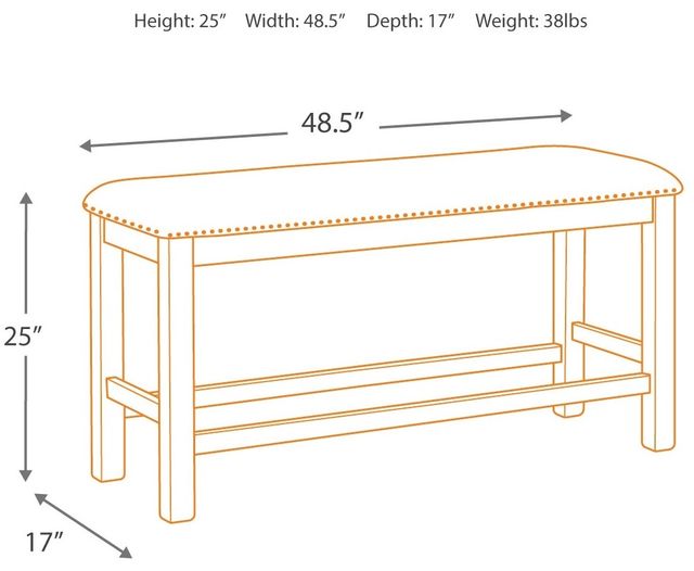 Signature Design by Ashley® Moriville Beige Counter Height Dining Bench-2