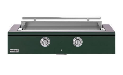 Caliber™ Rockwell Social 48" Emerald Built-In Natural Gas Outdoor Griddle with Polished Chrome Hardware-0