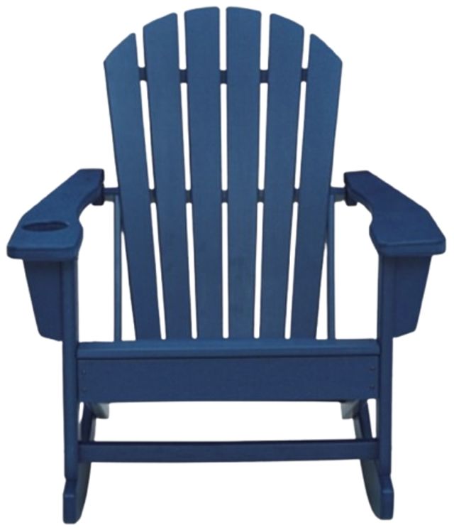 Signature Design by Ashley® Sundown Treasure Blue Plastic Outdoor Rocking Chair-1
