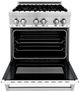 ZLINE 30" Stainless Steel Pro Style Dual Fuel Range with White Matte Door-1