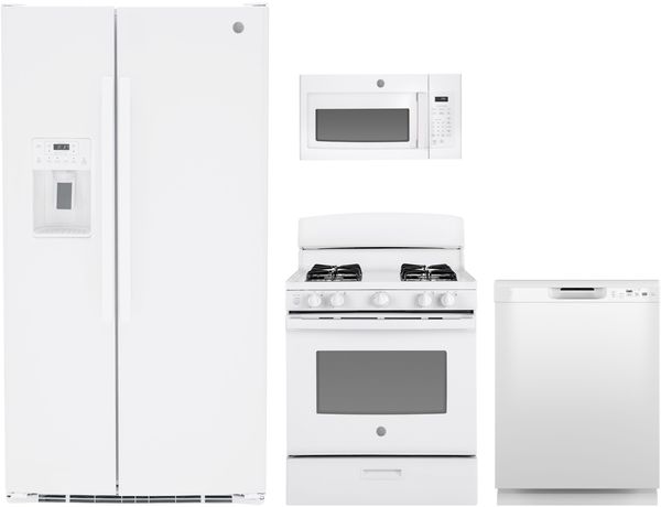 GE White Kitchen Package GE 4-Piece White Kitchen Package