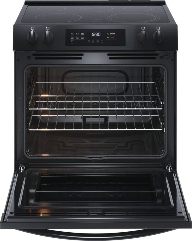 Frigidaire® 30" Black Slide-In Electric Range with Steam Clean-1
