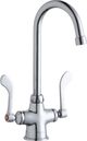 Elkay Chrome Single Hole Concealed Deck Faucet with 5" Gooseneck Spout and 4" Wristblade Handles-0