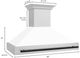ZLINE Autograph Edition 48" Stainless Steel Wall Mounted Range Hood with White Matte Shell and Matte Black Handle-2