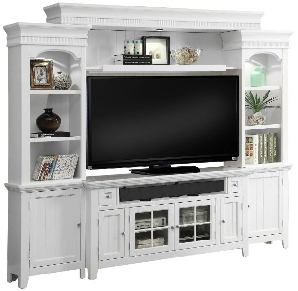 Parker House® Tidewater Vintage White 62" Console Entertainment Wall-0