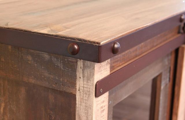 International Furniture Direct Antique Brown 80" TV Stand-2