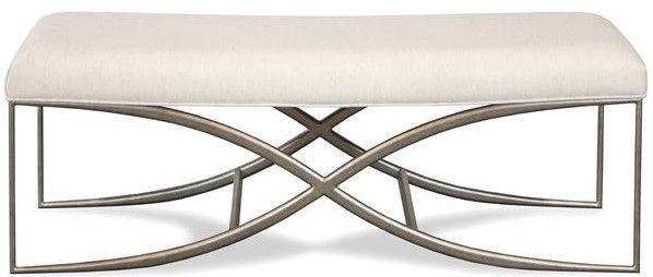 Riverside Furniture Maisie Champagne/Gray Upholstered Bed Bench-1