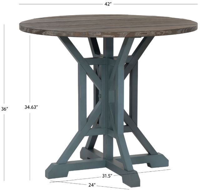 Coast2Coast Home™ Belsey Gray Counter Height Dining Table with Breezy Coastal Blue Base-2