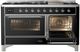 Ilve® Majestic III 60" Glossy Black Pro Style Dual Fuel Liquid Propane Range with Triple Glass Door and Chrome Trim-3