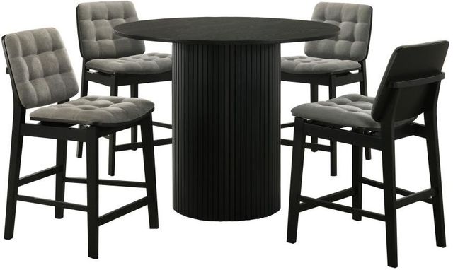 Coaster® Hamlyn 5-Piece Black/Gray Round Counter Dining Set-0