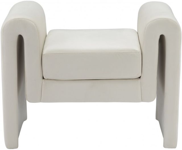 Meridian Furniture Sloan Cream Upholstered Bench-1