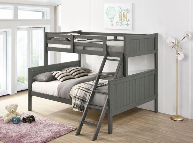 Elements International Sami Gray Twin/Full Youth Bunk Bed-1