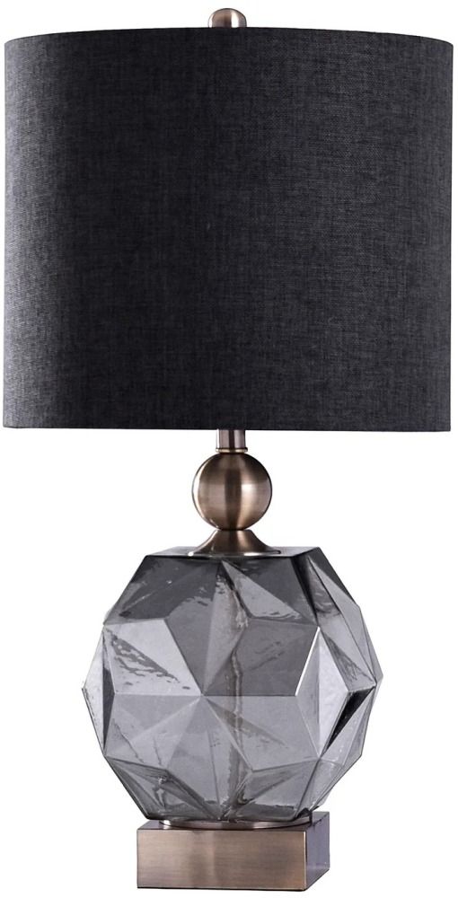 Harp & Finial® Richmond Brass/Smoke Table Lamp-0