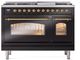 Ilve® Nostalgie II Series 48" Glossy Black Pro Style Dual Fuel Range-1