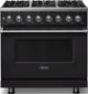 Viking® 5 Series 36" Onyx Pro Style Dual Fuel (LP) Range with Polished Chrome Trim-0