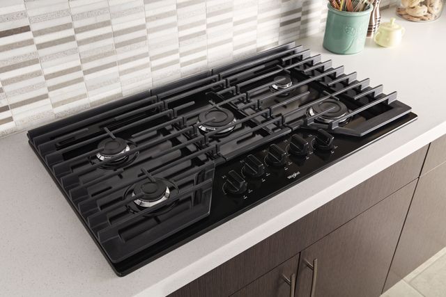 Whirlpool® 36" Black Gas Cooktop-3