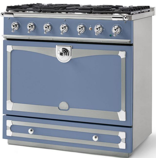 La Cornue CornuFé 90 AlberTine 36" Provence Blue Pro Style Dual Fuel Range-1