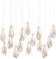 Currey & Company Glace Antique Brass/White Rectangular Multi-Drop Pendant Lighting-0