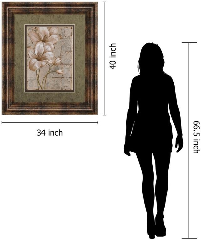 Classy Living Vivian Flasch Lilies On Silver I 34"W Wall Art-2