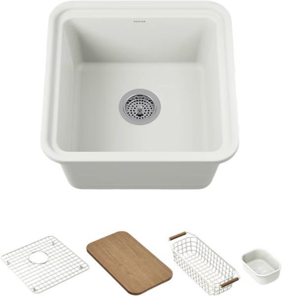 KOHLER® Audrine™ Dune 19" Undermount Workstation Bar Sink-0