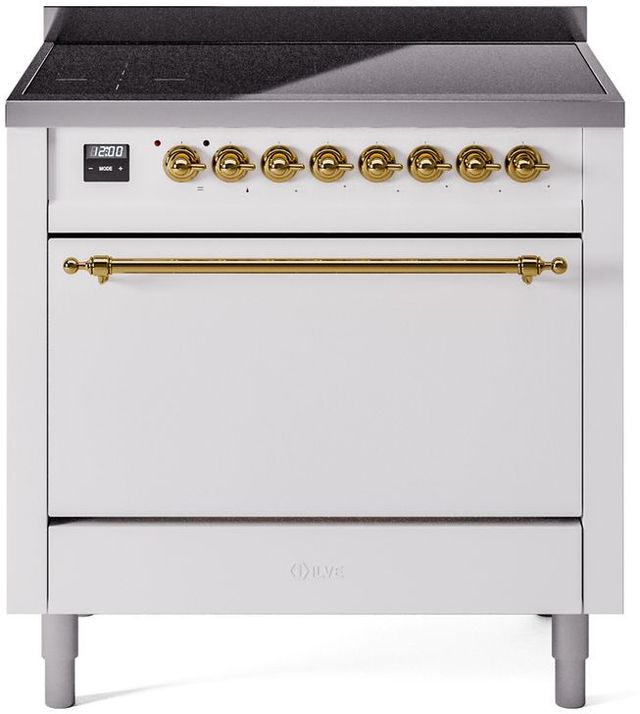 Ilve® Nostalgie II Series 36" White Pro Style Induction Range-0