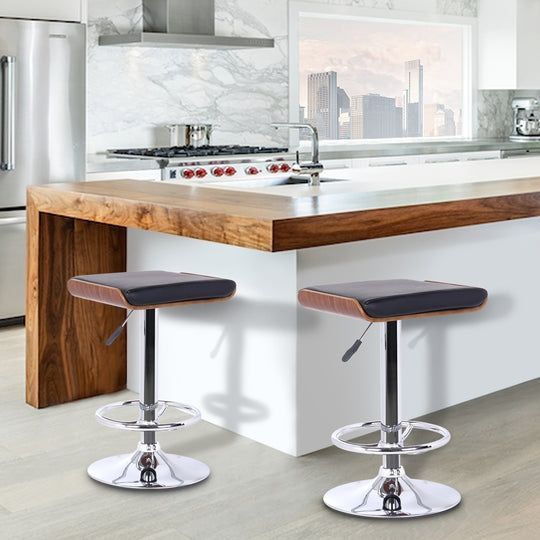 Armen Living Java Black/Chrome Bar Stool-1