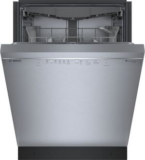Front view of the Bosch® 300 Series 24" Stainless Steel Front Control Built In Dishwasher