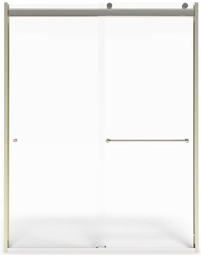 American Standard Brushed Nickel Top-Roller Semi-Frameless Sliding Shower Door-0