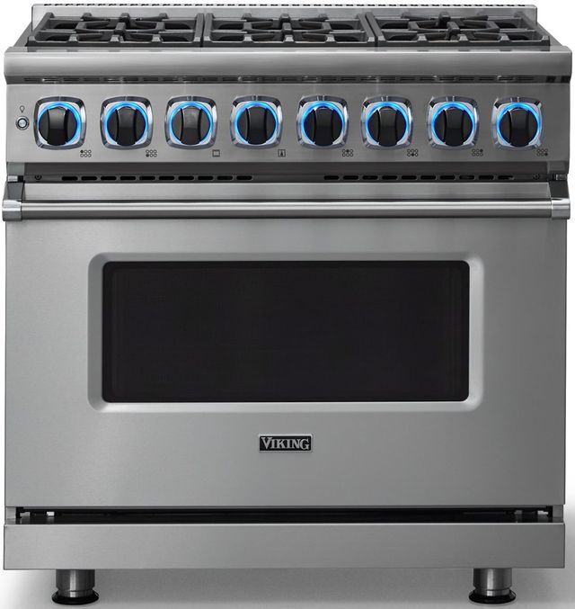 Viking® 7 Series 36" Stainless Steel Pro Style Dual Fuel Range-3