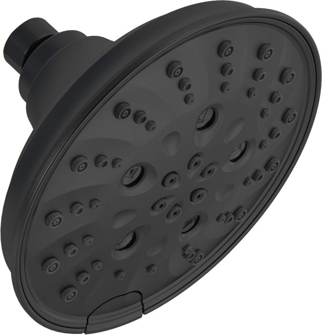 Delta Universal Showering Matte Black H2Okinetic® 5-Setting Traditional Raincan Shower Head-0