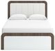 Signature Design by Ashley® Mazilar Brown/White Queen Upholstered Panel Bed-1