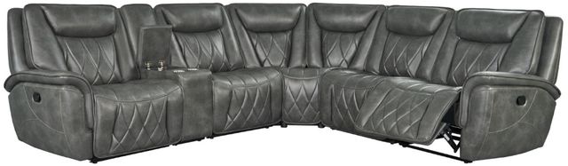 Corinthian Furniture Jordan 6-Piece Charcoal L-Shape Power Reclining Sectional-2