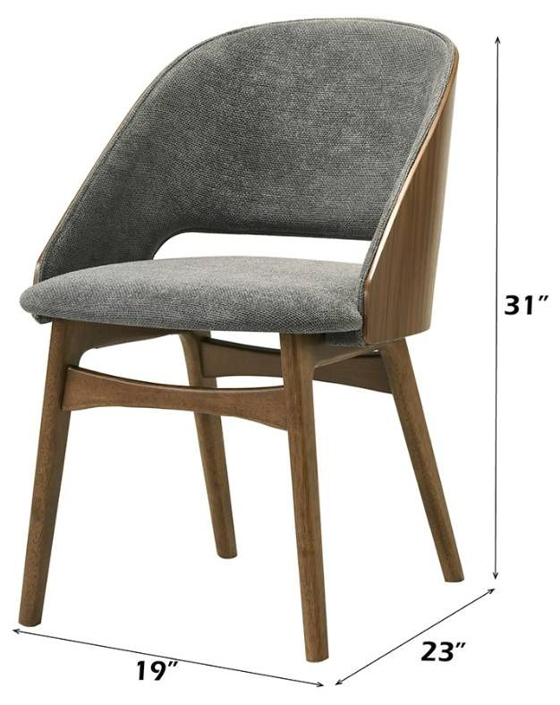 ACME Furniture Delmon 2-Piece Dark Walnut/Gray Side Chair Set-2