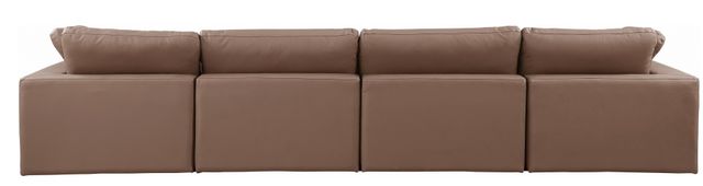 Meridian Furniture Comfy 4-Piece Brown Vegan Leather Modular Sofa-2