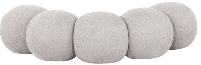 Meridian Furniture Apollo Cream 75" Boucle Fabric Upholstered Bench-1