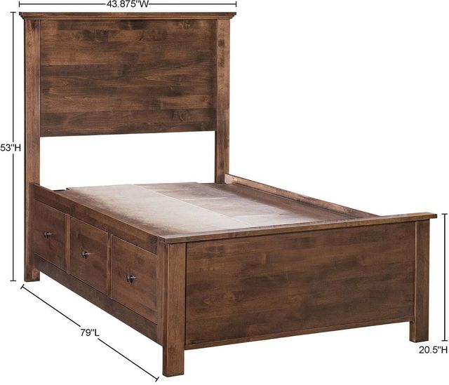 Archbold Furniture Customizable Portland Twin Plank Storage Bed-2