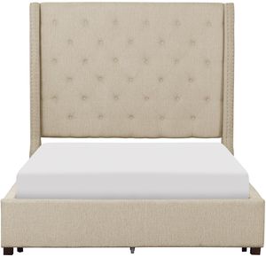 Front view of the Homelegance® Fairborn Beige Full Platform Storage Bed