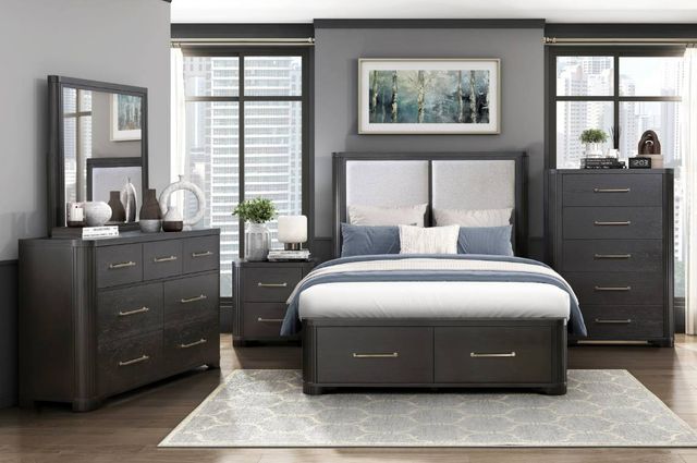 Homelegance® Gilbert Charcoal/Light Gray Queen Platform Storage Bed-1
