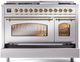 Ilve® Nostalgie II Series 48" Stainless Steel Pro Style Dual Fuel Range-4